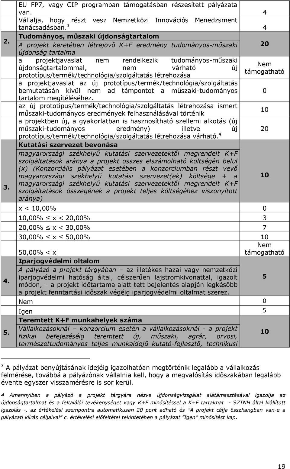 újdonságtartalommal, nem várható új támogatható prototípus/termék/technológia/szolgáltatás létrehozása a projektjavaslat az új prototípus/termék/technológia/szolgáltatás bemutatásán kívül nem ad