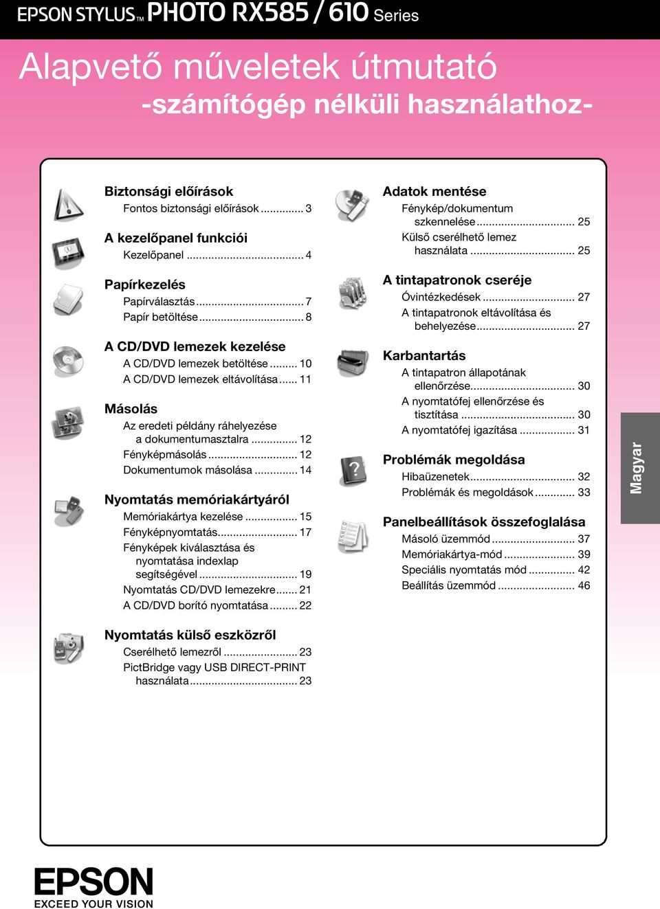 .. 11 Másolás Az eredeti példány ráhelyezése a dokumentumasztalra... 12 Fényképmásolás... 12 Dokumentumok másolása... 14 Nyomtatás memóriakártyáról Memóriakártya kezelése... 15 Fényképnyomtatás.