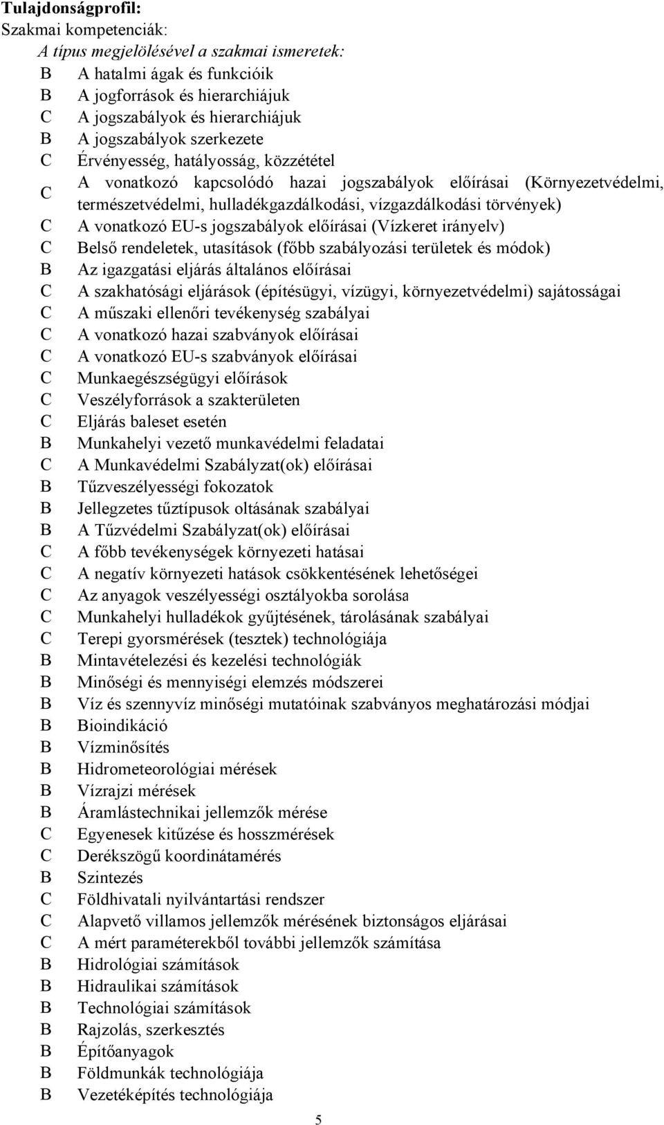 EUs jogszabályok előírásai (Vízkeret irányelv) Belső rendeletek, utasítások (főbb szabályozási területek és módok) B Az igazgatási eljárás általános előírásai A szakhatósági eljárások (építésügyi,