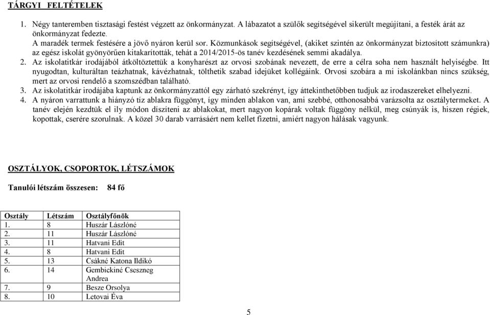 Közmunkások segítségével, (akiket szintén az önkormányzat biztosított számunkra) az egész iskolát gyönyörűen kitakarították, tehát a 20