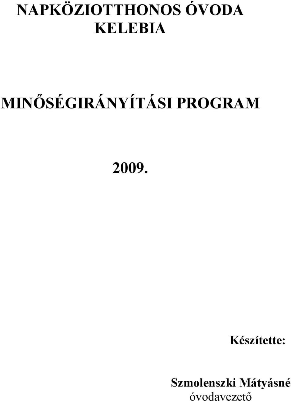 PROGRAM 2009.