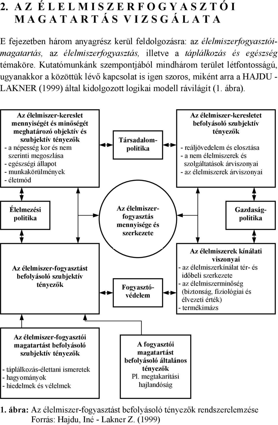 Kutatómunkánk szempontjából mindhárom terület létfontosságú, ugyanakkor a közöttük lévő kapcsolat is igen szoros, miként arra a HAJDU - LAKNER (1999) által kidolgozott logikai modell rávilágít (1.