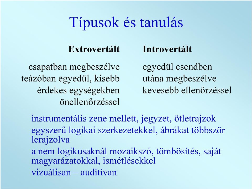 instrumentális zene mellett, jegyzet, ötletrajzok egyszerű logikai szerkezetekkel, ábrákat