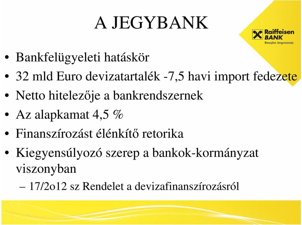 4,5 % Finanszírozást élénkítő retorika Kiegyensúlyozó szerep a