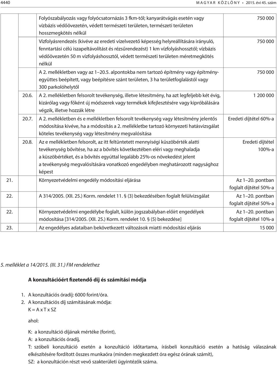 (kivéve az eredeti vízelvezető képesség helyreállítására irányuló, fenntartási célú iszapeltávolítást és rézsűrendezést) 1 km vízfolyáshossztól; vízbázis védőövezetén 50 m vízfolyáshossztól, védett