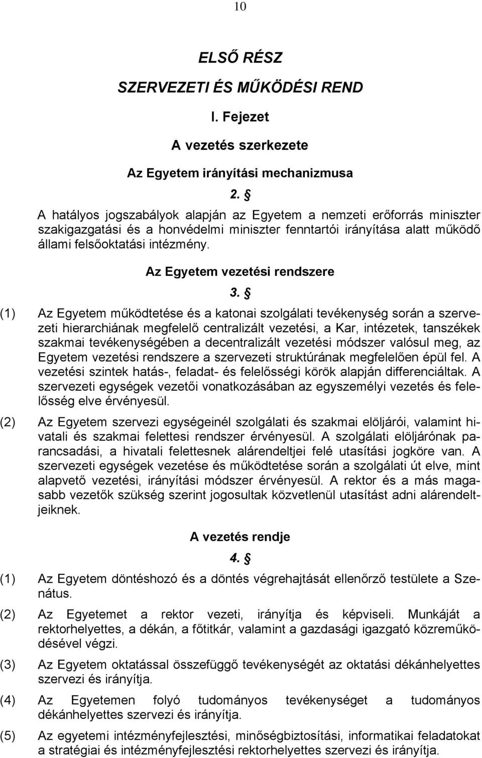 Az Egyetem vezetési rendszere 3.