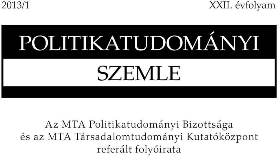 MTA Politikatudományi Bizottsága és