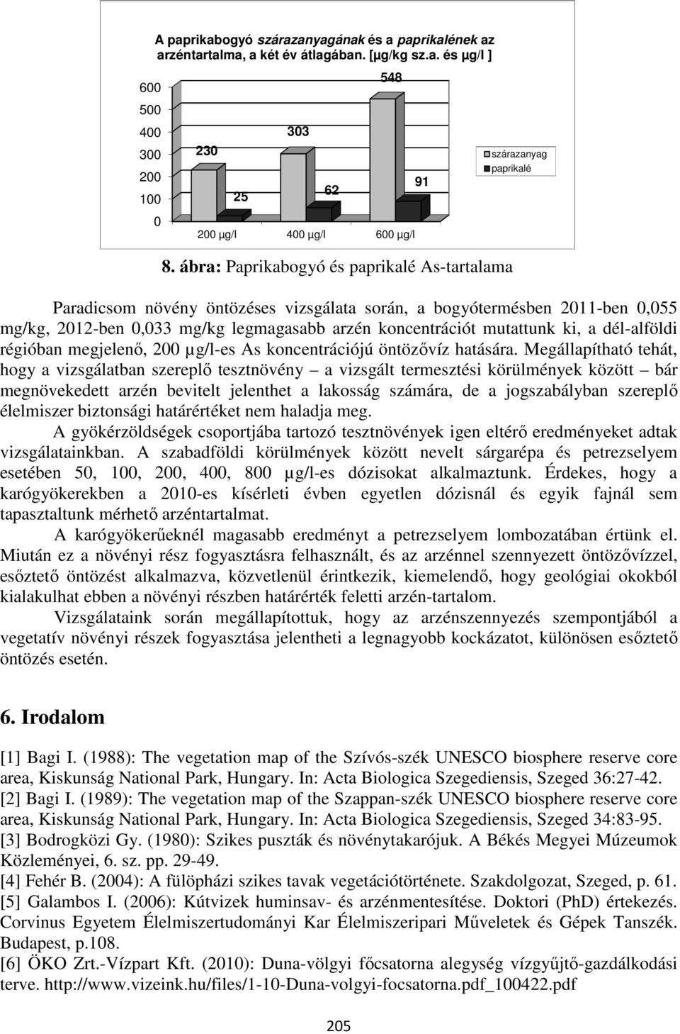 bogyótermésben 2011-ben 0,055 mg/kg, 2012-ben 0,033 mg/kg legmagasabb arzén koncentrációt mutattunk ki, a dél-alföldi régióban megjelenő, 200 µg/l-es As koncentrációjú öntözővíz hatására.