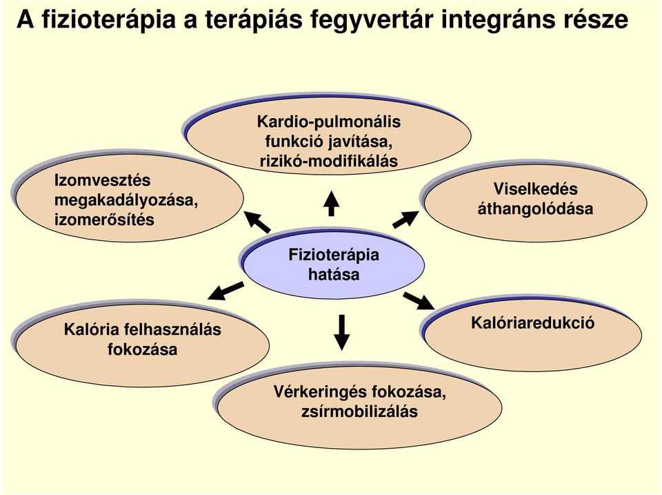 rizikó-modifikálás Fizioterápia hatása Viselkedés áthangolódása