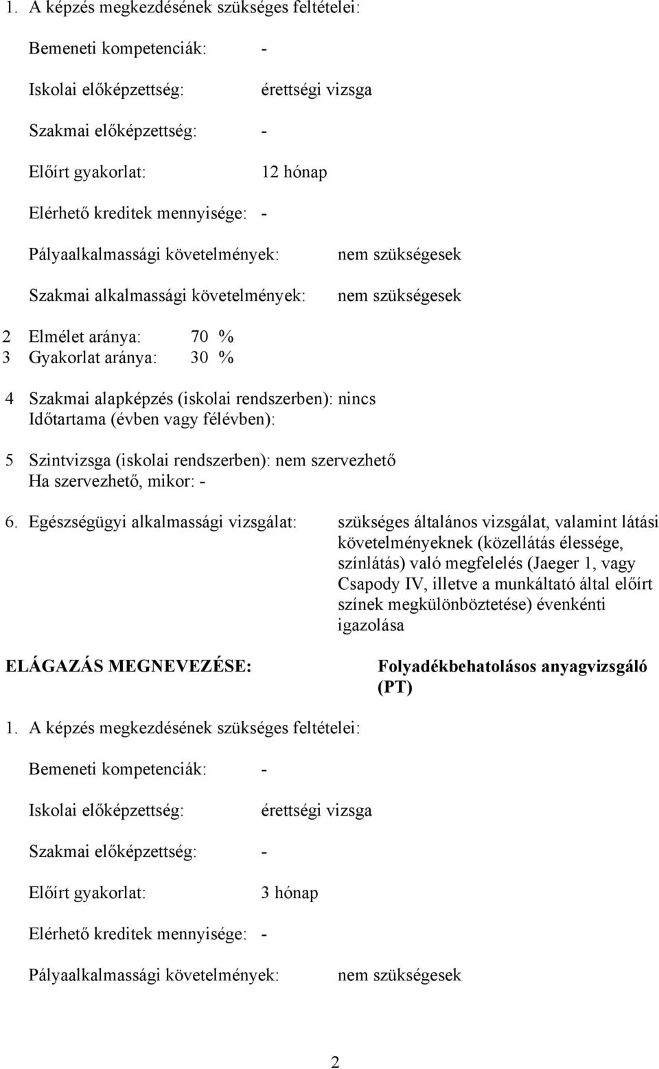 félévben): 5 Szintvizsga (iskolai rendszerben): nem szervezhető Ha szervezhető, mikor: - 6.