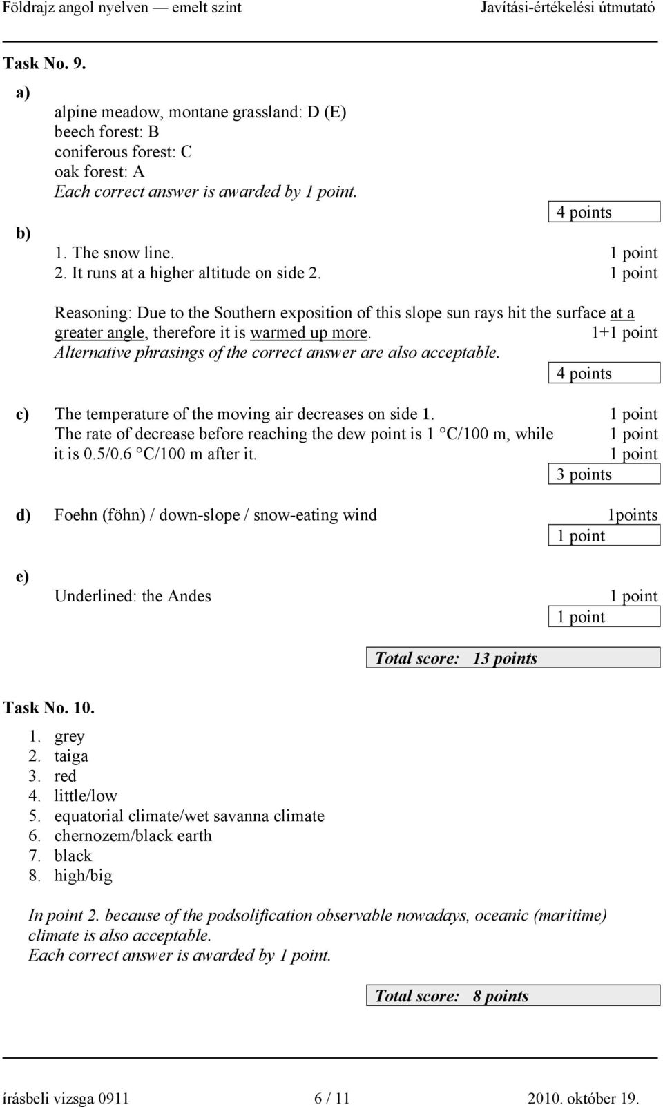 1+ Alternative phrasings of the correct answer are also acceptable. c) The temperature of the moving air decreases on side 1.