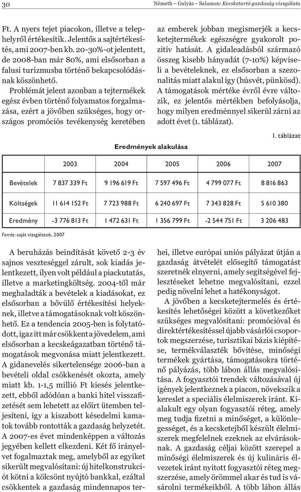 Problémát jelent azonban a tejtermékek egész évben történő folyamatos forgalmazása, ezért a jövőben szükséges, hogy országos promóciós tevékenység keretében Eredmények alakulása az emberek jobban