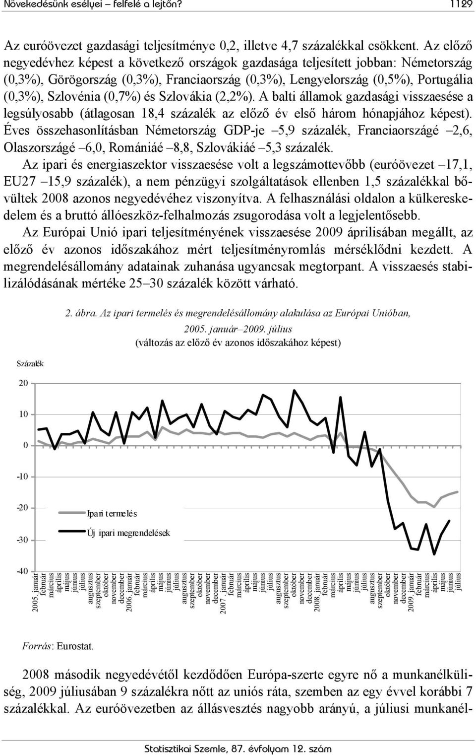 és Szlovákia (2,2%). A balti államok gazdasági visszaesése a legsúlyosabb (átlagosan 18,4 százalék az előző év első három hónapjához képest).