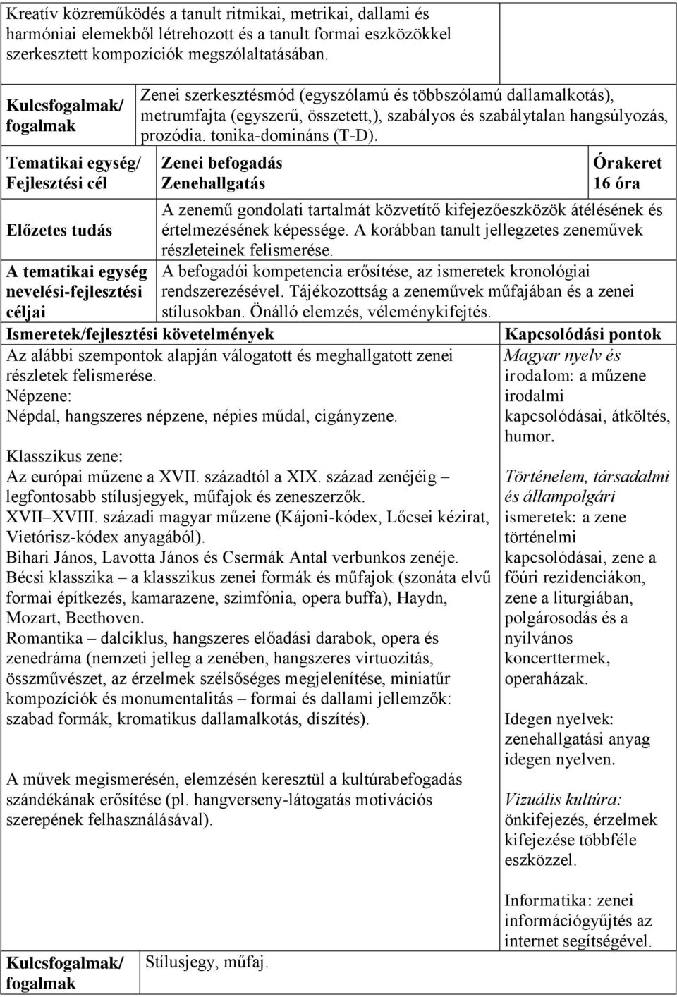 (egyszerű, összetett,), szabályos és szabálytalan hangsúlyozás, prozódia. tonika-domináns (T-D).