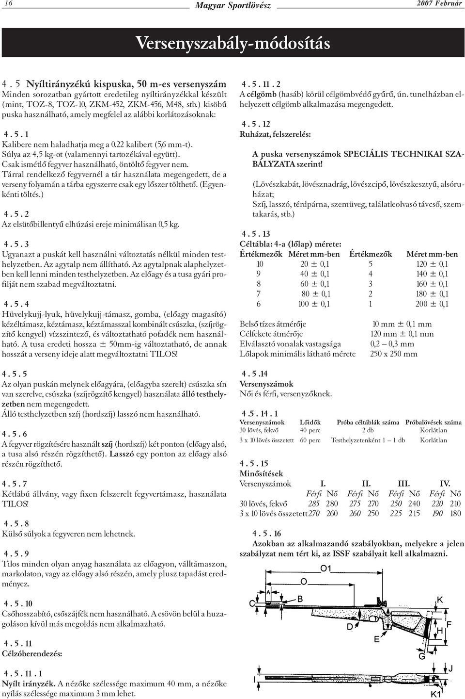 ) kisöbû puska használható, amely megfelel az alábbi korlátozásoknak: 4. 5. 1 Kalibere nem haladhatja meg a 0.22 kalibert (5,6 mm-t). Súlya az 4,5 kg-ot (valamennyi tartozékával együtt).