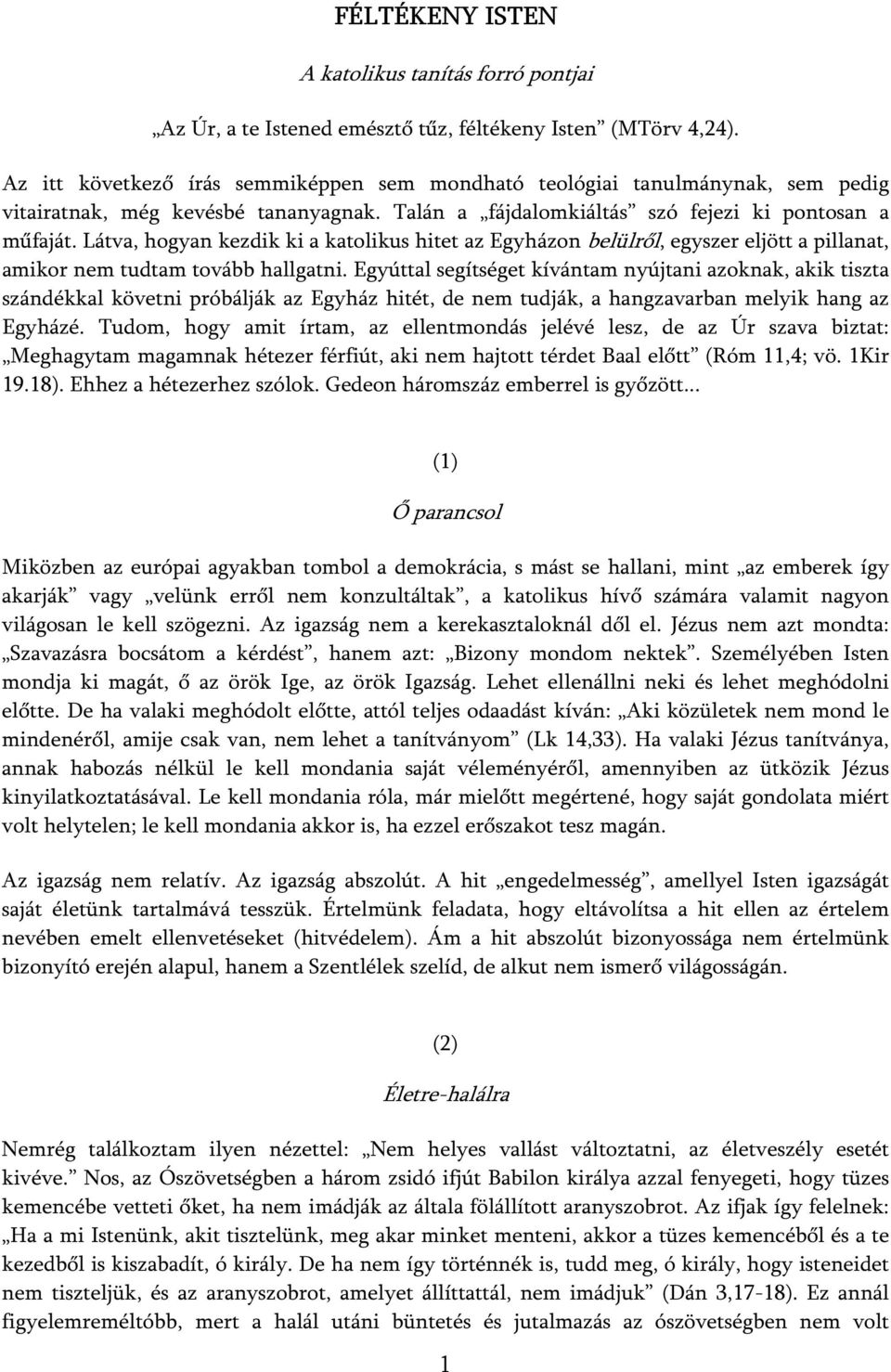 Látva, hogyan kezdik ki a katolikus hitet az Egyházon belülről, egyszer eljött a pillanat, amikor nem tudtam tovább hallgatni.