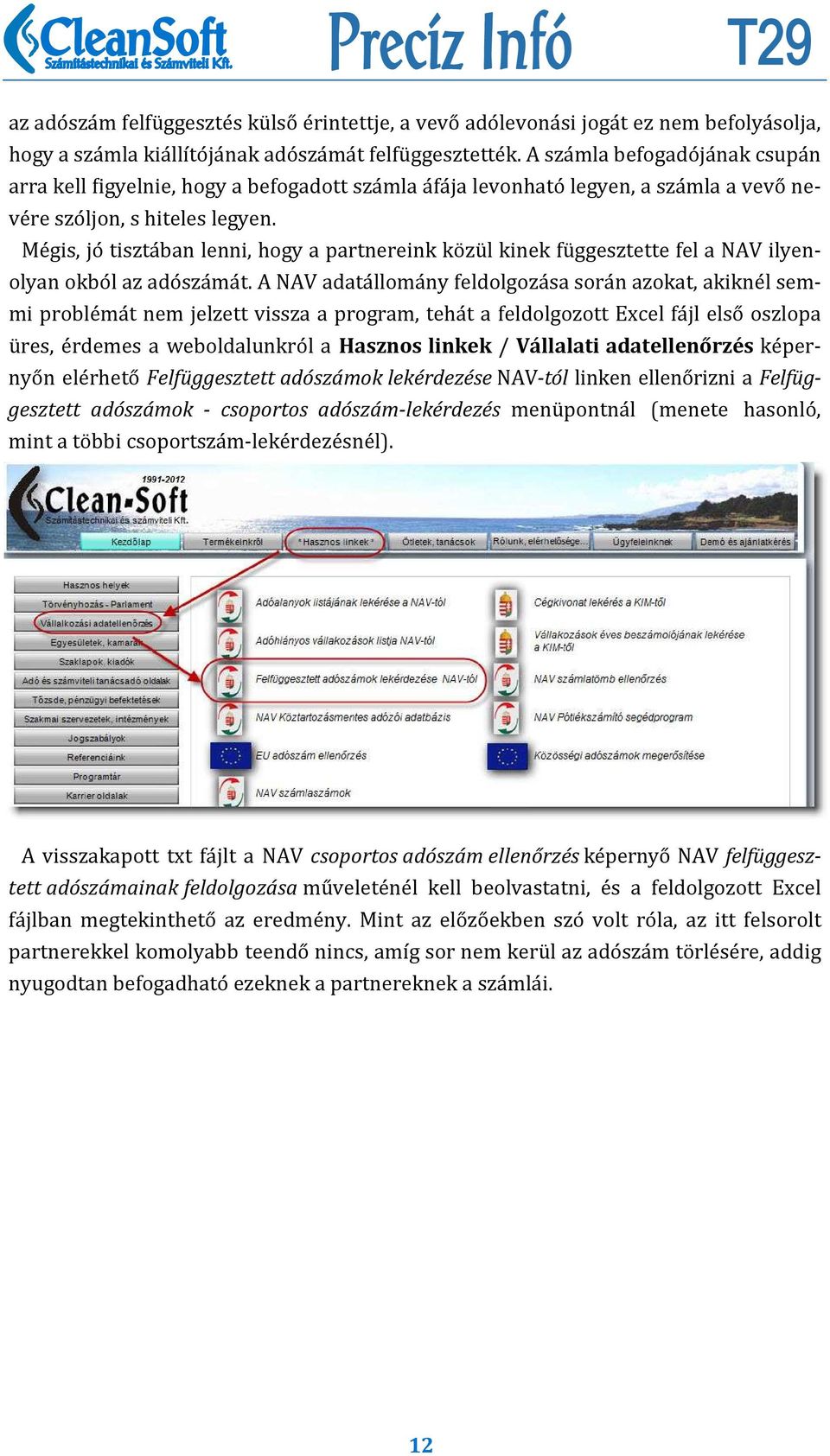 Me gis, jo tiszta ban lenni, hogy a partnereink ko zu l kinek fu ggesztette fel a NAV ilyenolyan okbo l az ado sza ma t.