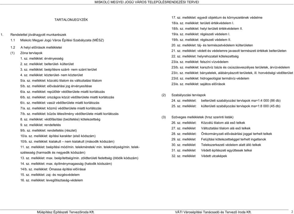 sz. melléklet: repül tér véd területe miatti korlátozás 6/b. sz. melléklet: országos közút véd területe miatti korlátozás 6/c. sz. melléklet: vasút véd területe miatti korlátozás 7/a. sz. melléklet: közm véd területe miatti korlátozás 7/b.