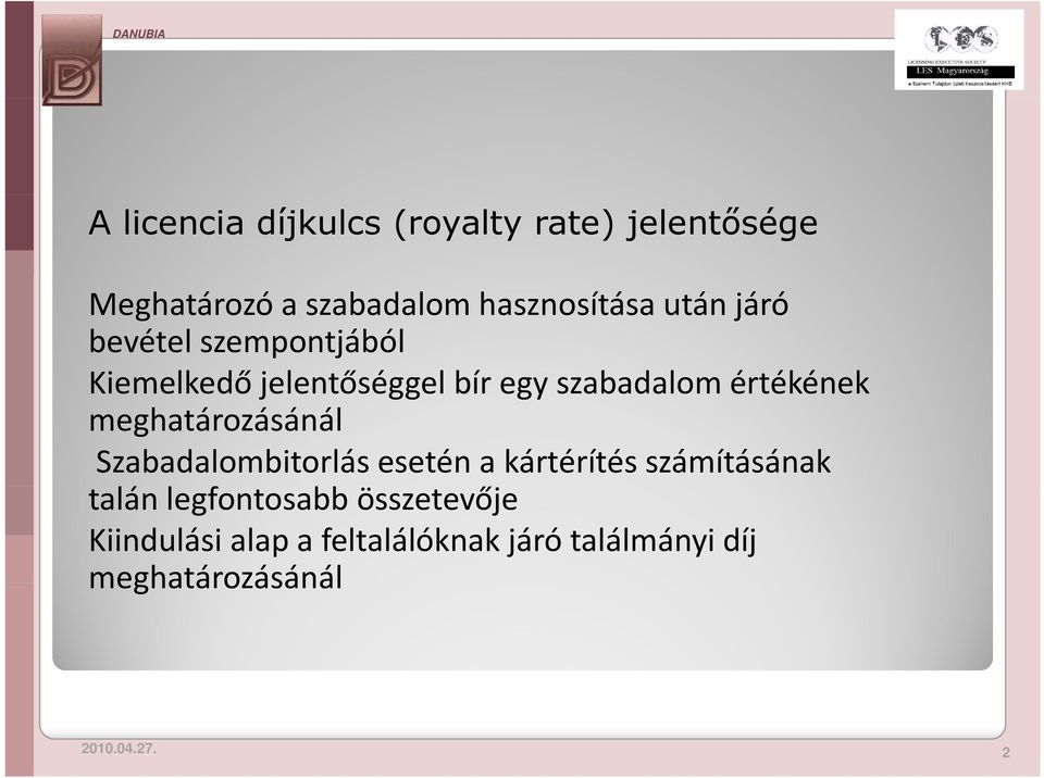 meghatározásánál Szabadalombitorlás esetén a kártérítés számításának talán legfontosabb