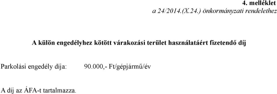 ) önkormányzati rendelethez A külön engedélyhez