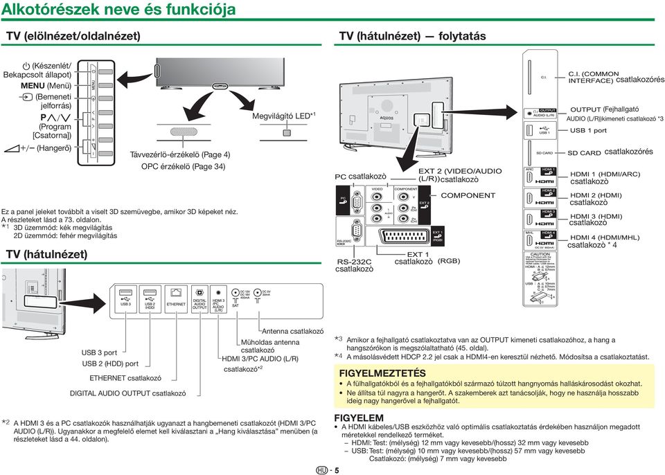 továbbít a viselt 3D szemüvegbe, amikor 3D képeket néz. A részleteket lásd a 73. oldalon.