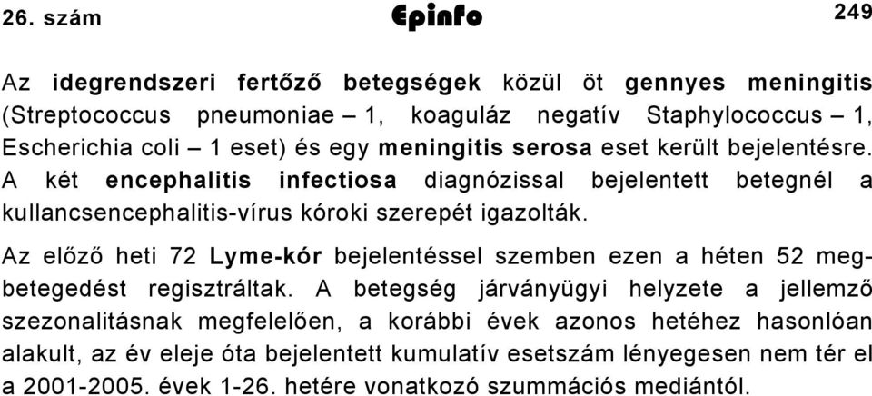 Az előző heti 72 Lyme-kór bejelentéssel szemben ezen a héten 52 megbetegedést regisztráltak.