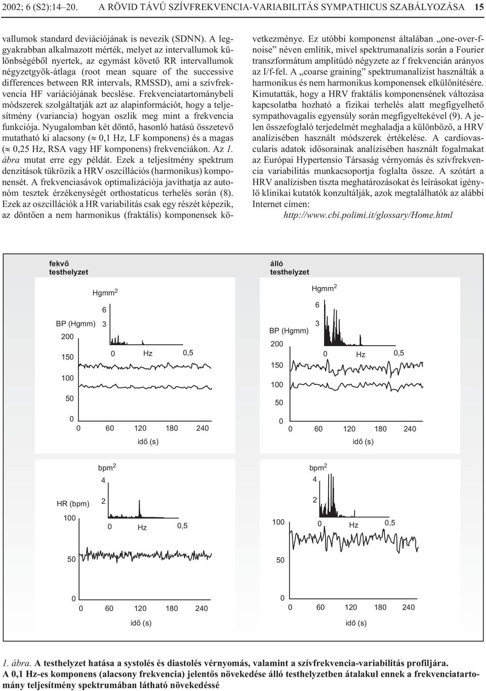 intervals, RMSSD), ami a szívfrekvencia HF variációjának becslése.