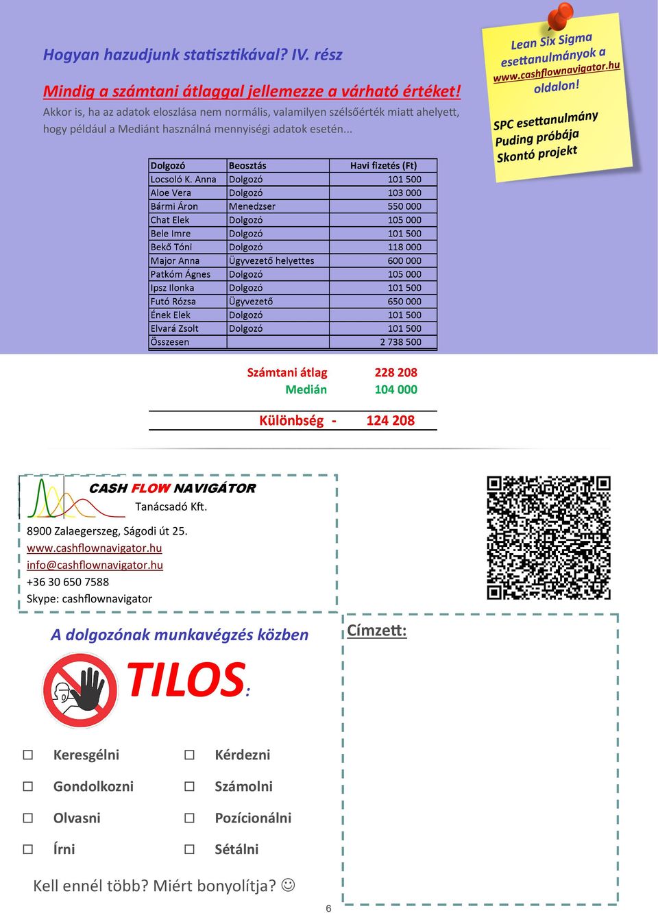 esetén... CASH FLOW NAVIGÁTOR Tanácsadó K. 8900 Zalaegerszeg, Ságodi út 25. www.cashflownavigator.hu info@cashflownavigator.