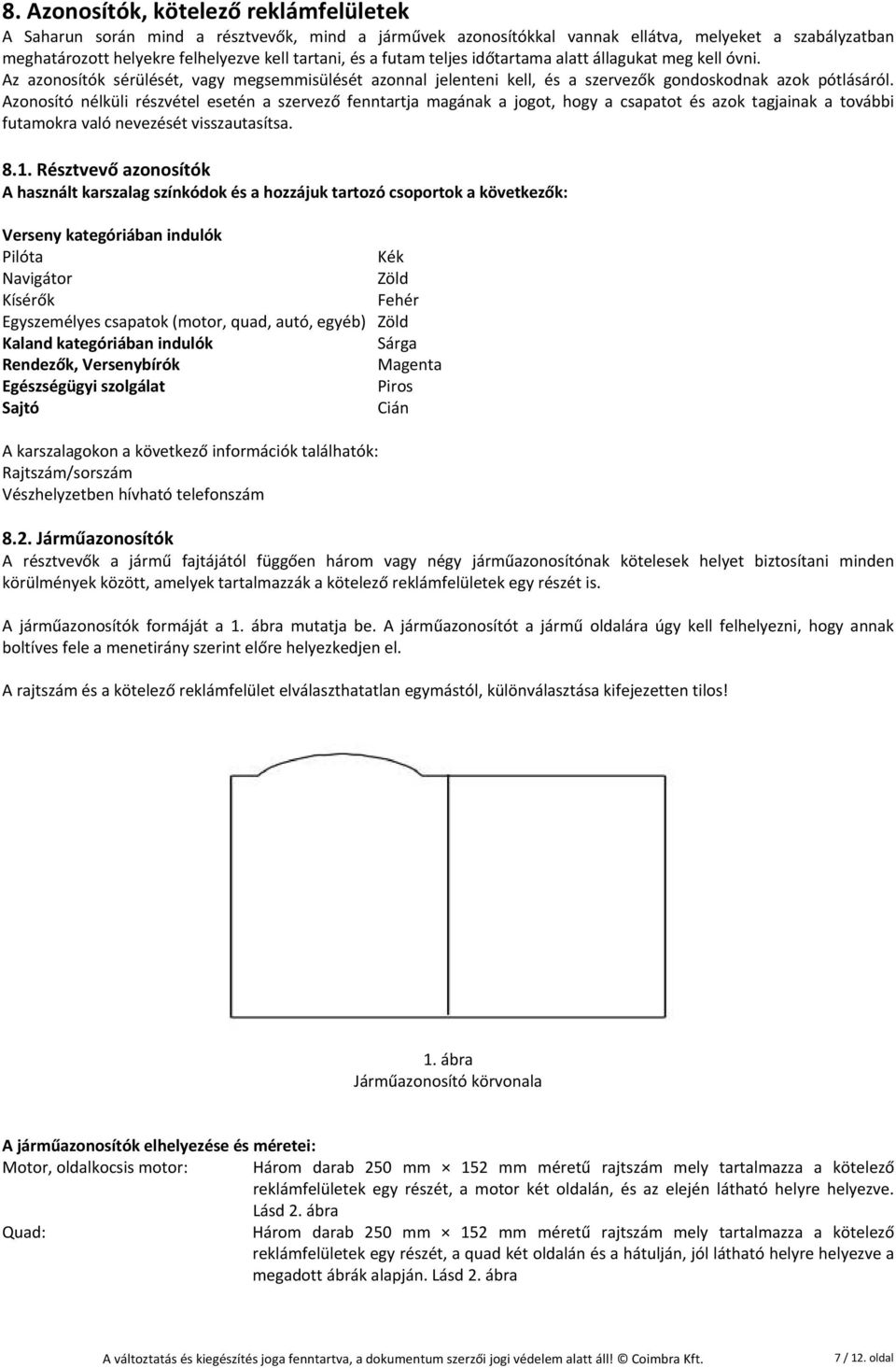 Azonosító nélküli részvétel esetén a szervező fenntartja magának a jogot, hogy a csapatot és azok tagjainak a további futamokra való nevezését visszautasítsa. 8.1.