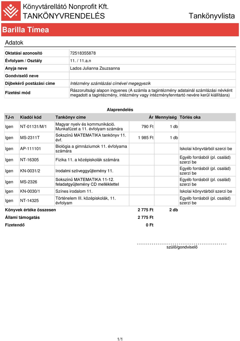 a középiskolák KN-0031/2 Irodalmi szöveggyűjtemény 11.