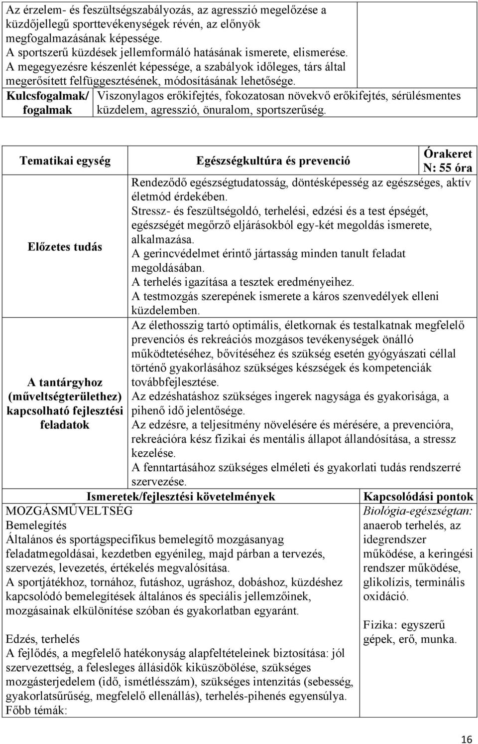 Kulcsfogalmak/ fogalmak Viszonylagos erőkifejtés, fokozatosan növekvő erőkifejtés, sérülésmentes küzdelem, agresszió, önuralom, sportszerűség.