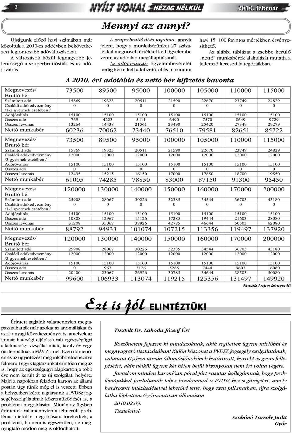 Az adójóváírás: figyelembevételét pedig kérni kell a kifizetőtől és maximum A 2010. évi adótábla és nettó bér kifizetés havonta havi 15. 100 forintos mértékben érvényesíthető.