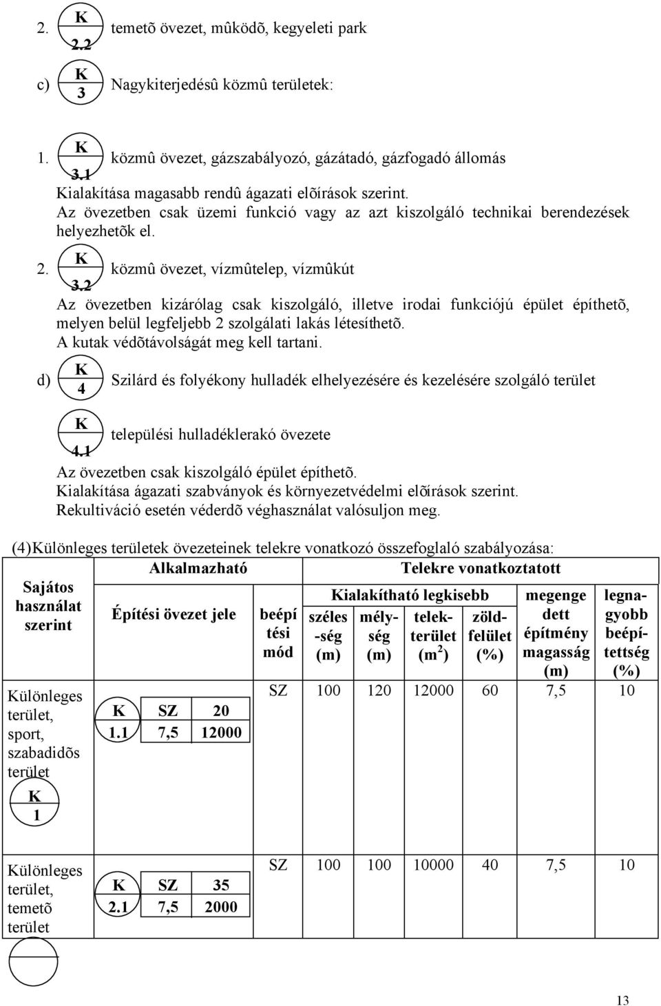 2 Az övezetben kizárólag csak kiszolgáló, illetve irodai funkciójú épület építhetõ, melyen belül legfeljebb 2 szolgálati lakás létesíthetõ. A kutak védõtávolságát meg kell tartani.