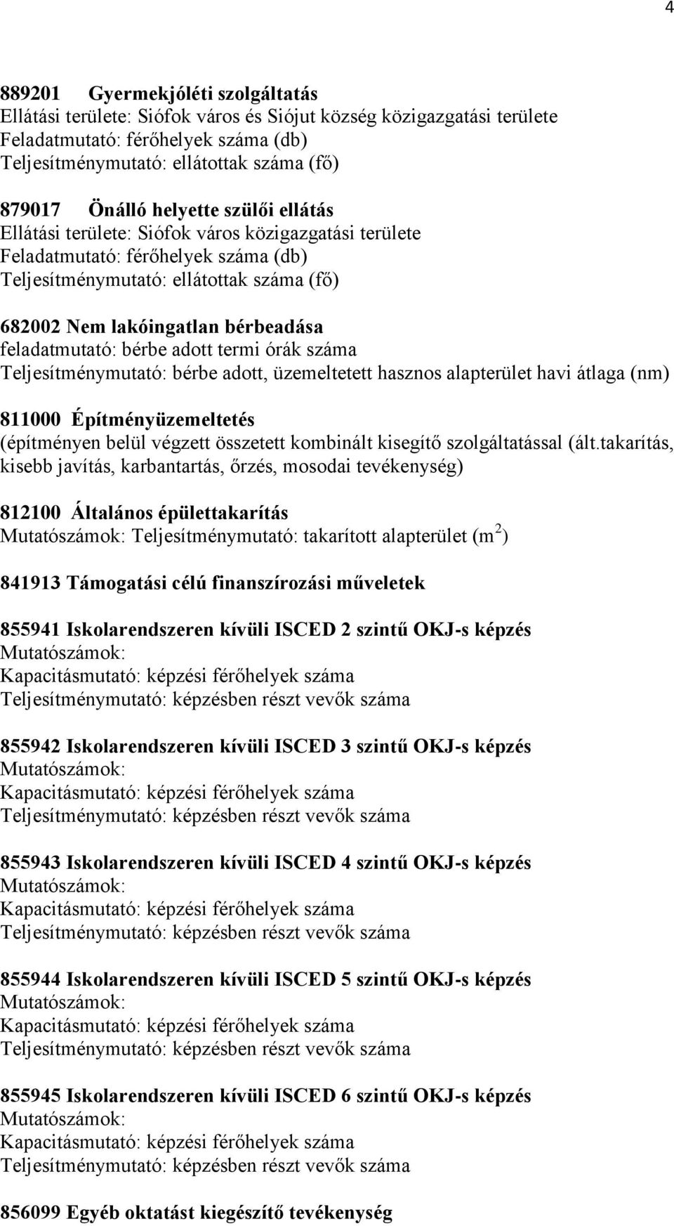 (építményen belül végzett összetett kombinált kisegítő szolgáltatással (ált.