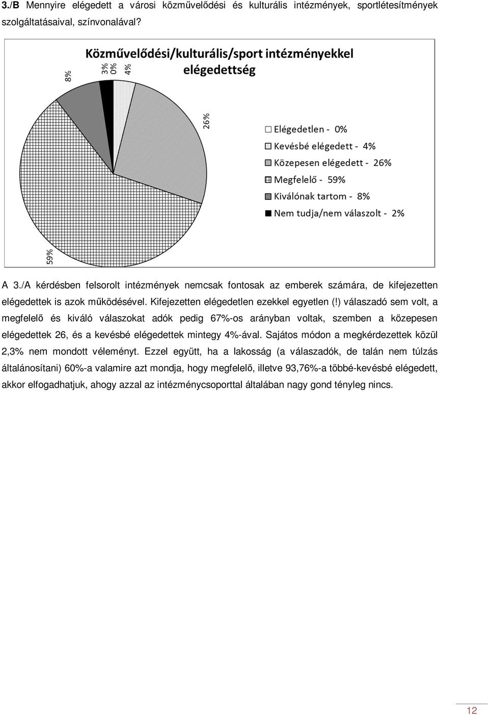 ) válaszadó sem volt, a megfelelő és kiváló válaszokat adók pedig 67%-os arányban voltak, szemben a közepesen elégedettek 26, és a kevésbé elégedettek mintegy 4%-ával.