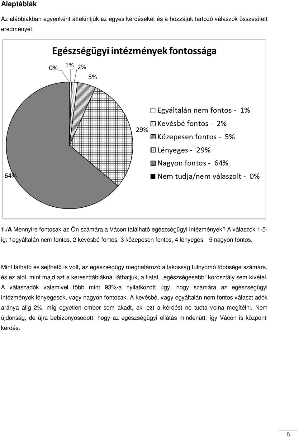 Mint látható és sejthető is volt, az egészségügy meghatározó a lakosság túlnyomó többsége számára, és ez alól, mint majd azt a kereszttábláknál láthatjuk, a fiatal, egészségesebb korosztály sem