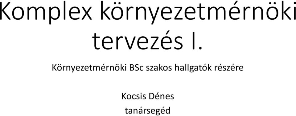 Környezetmérnöki BSc