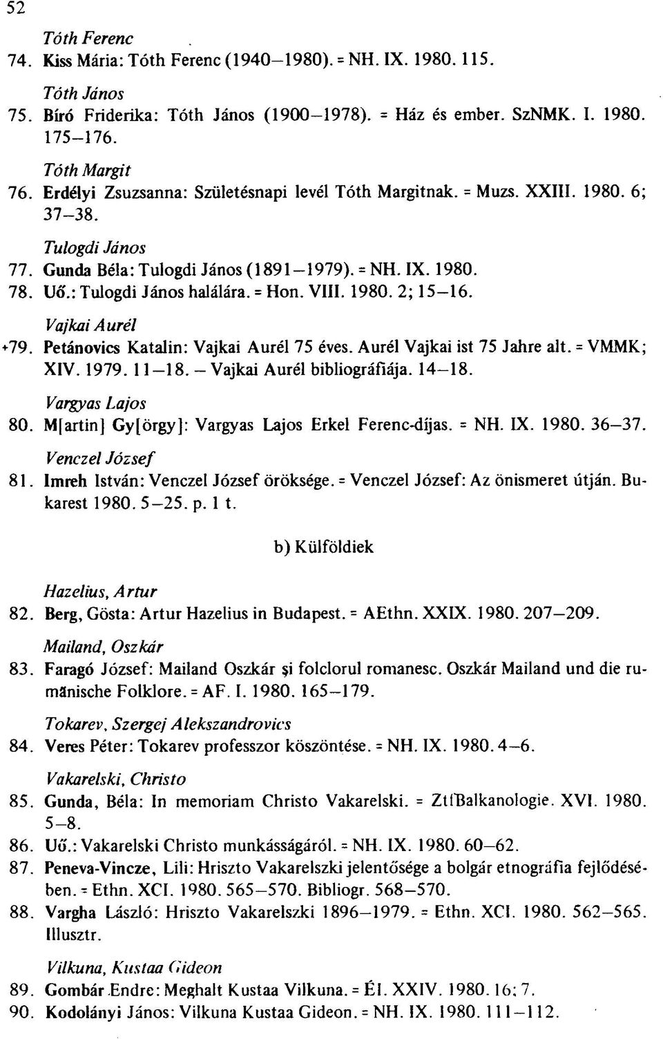 VIII. 1980. 2; 15-16. Vajkai Aurél +79. Petánovics Katalin: Vajkai Aurél 75 éves. Aurél Vajkai ist 75 Jahre alt. = VMMK; XIV. 1979. 11-18. - Vajkai Aurél bibliográfiája. 14-18. Vargyas Lajos 80.