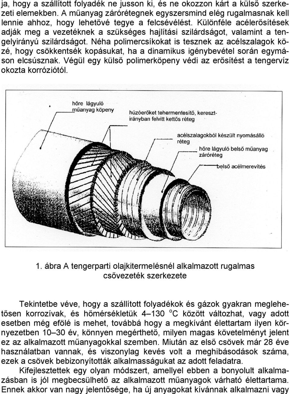 Különféle acélerősítések adják meg a vezetéknek a szükséges hajlítási szilárdságot, valamint a tengelyirányú szilárdságot.