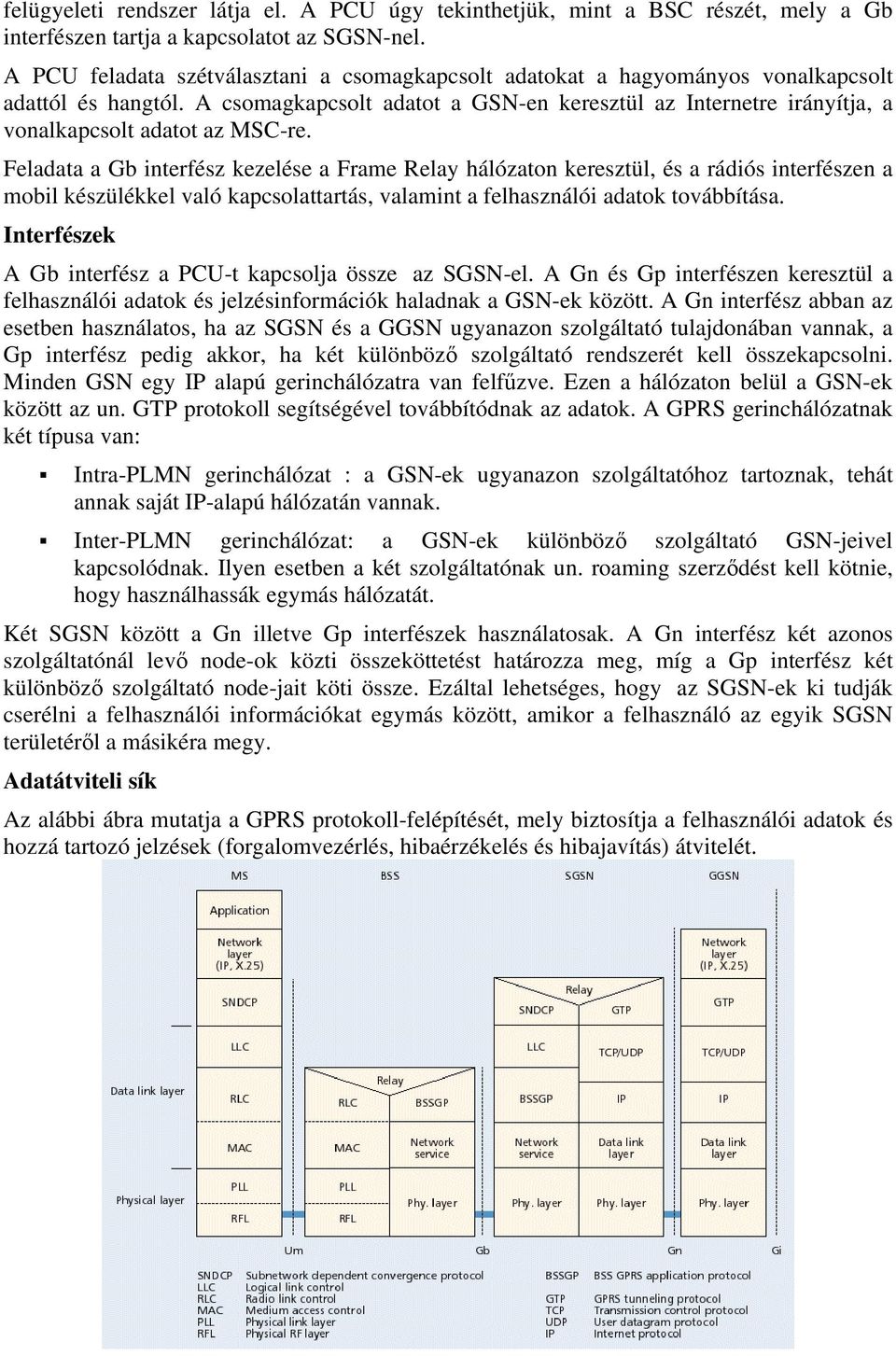 A csomagkapcsolt adatot a GSN-en keresztül az Internetre irányítja, a vonalkapcsolt adatot az MSC-re.