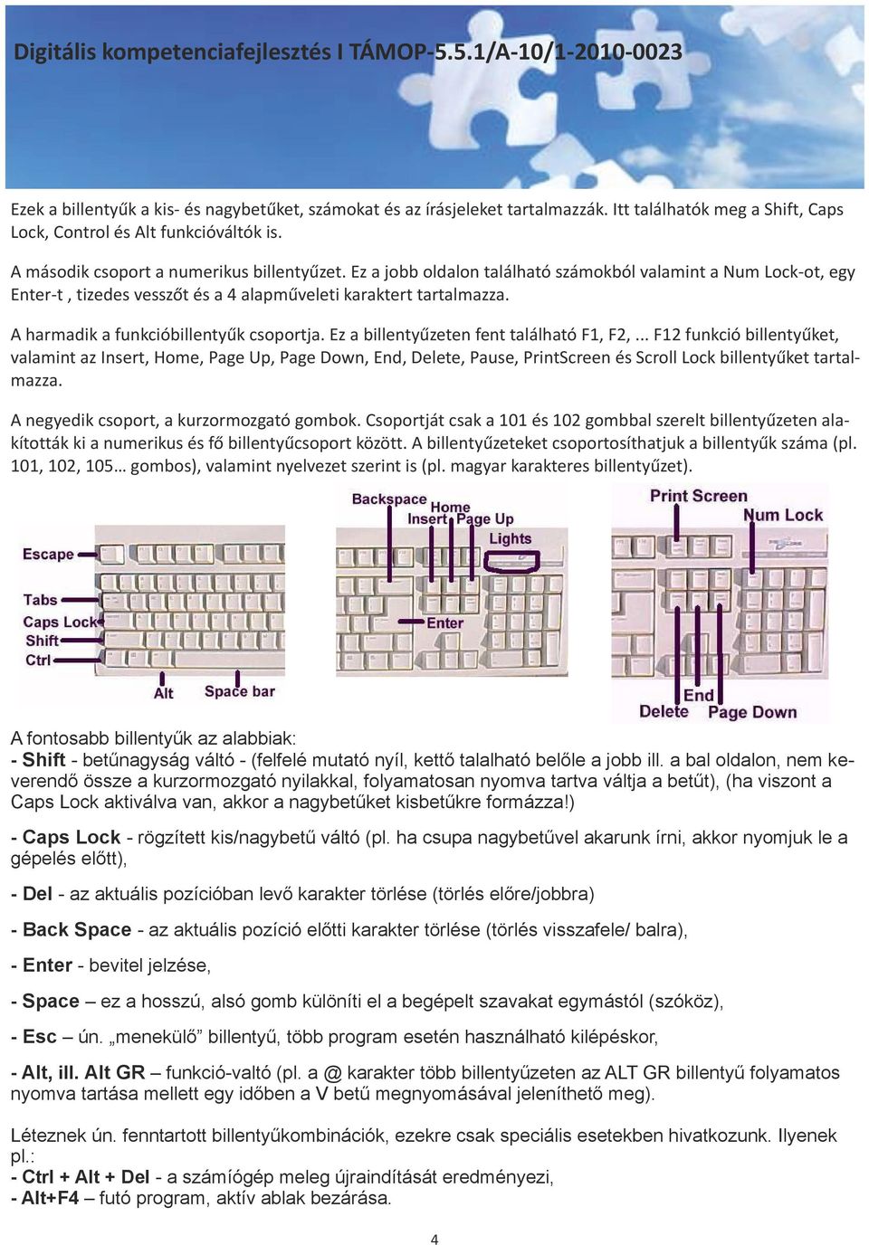 Ez a billentyűzeten fent található F1, F2,... F12 funkció billentyűket, valamint az Insert, Home, Page Up, Page Down, End, Delete, Pause, PrintScreen és Scroll Lock billentyűket tartalmazza.