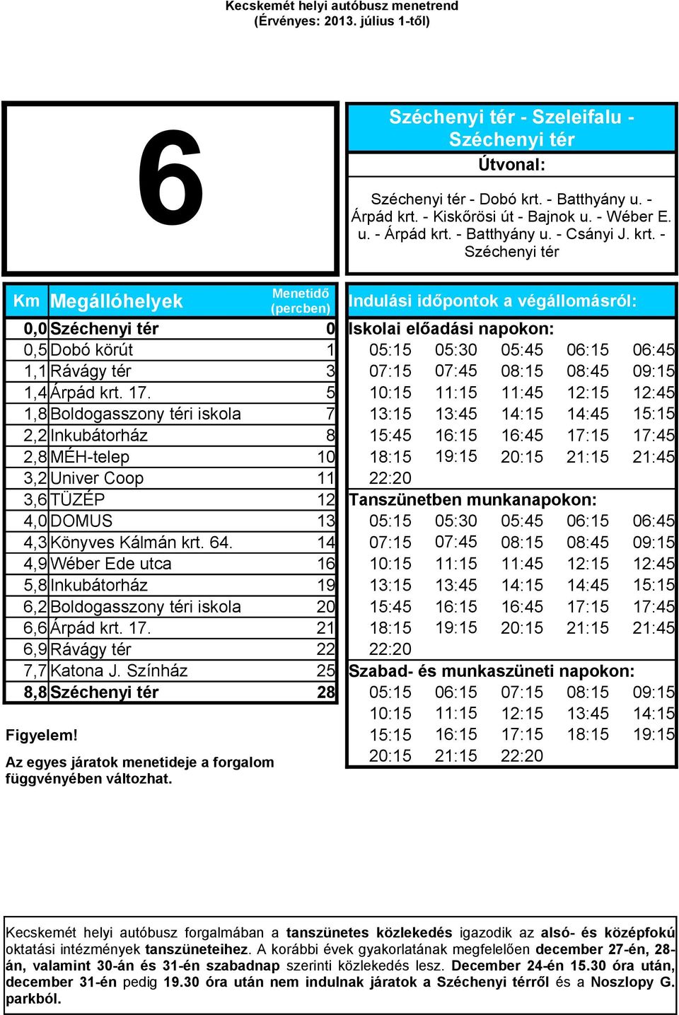 17. 5 10:15 11:15 11:45 12:15 12:45 1,8 Boldogasszony téri iskola 7 13:15 13:45 14:15 14:45 15:15 2,2 Inkubátorház 8 15:45 16:15 16:45 17:15 17:45 2,8 MÉH-telep 10 18:15 19:15 20:15 21:15 21:45 3,2