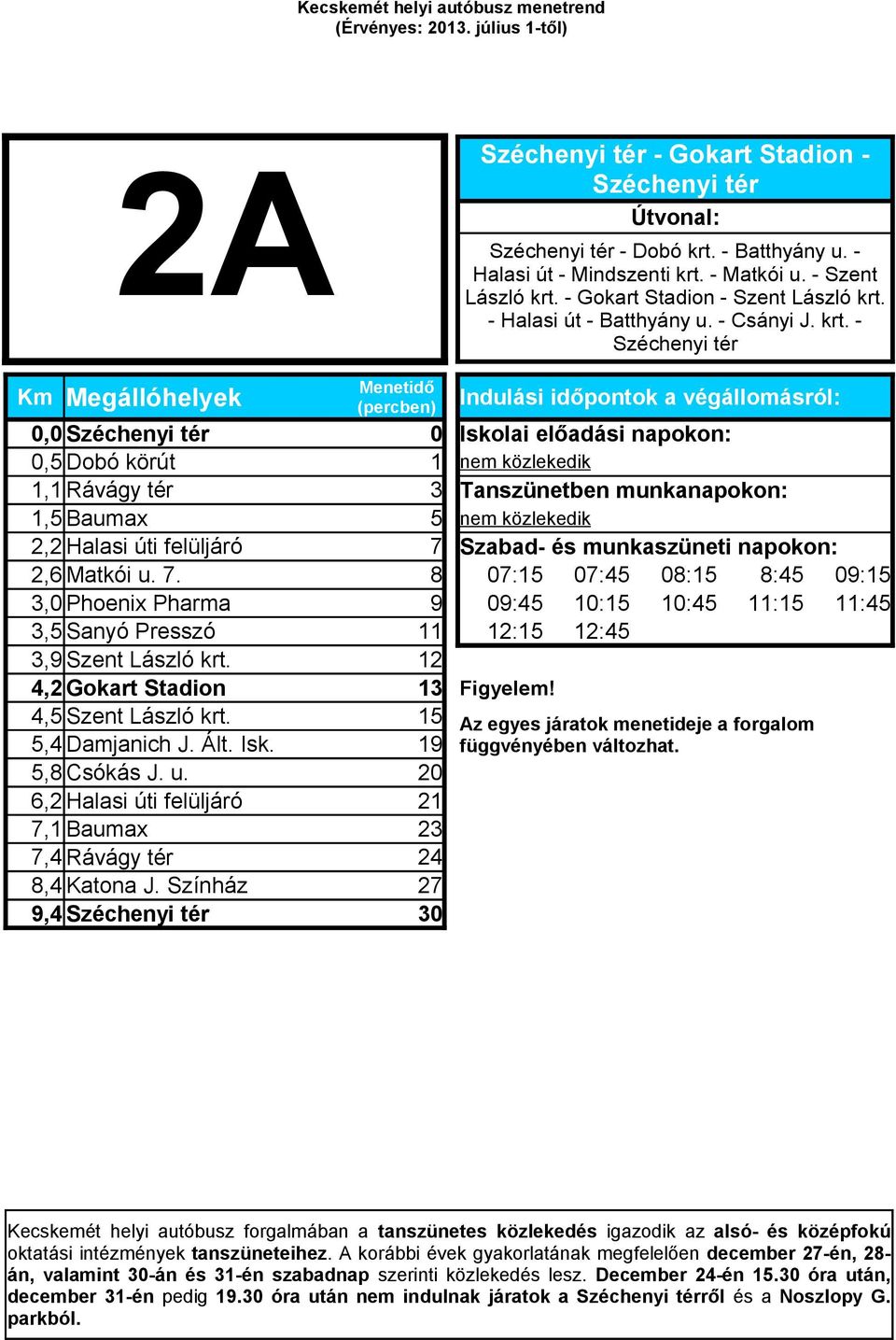 - Széchenyi tér 0,0 Széchenyi tér 0 Iskolai előadási napokon: 0,5 Dobó körút 1 nem közlekedik 1,1 Rávágy tér 3 Tanszünetben munkanapokon: 1,5 Baumax 5 nem közlekedik 2,2 Halasi úti felüljáró 7