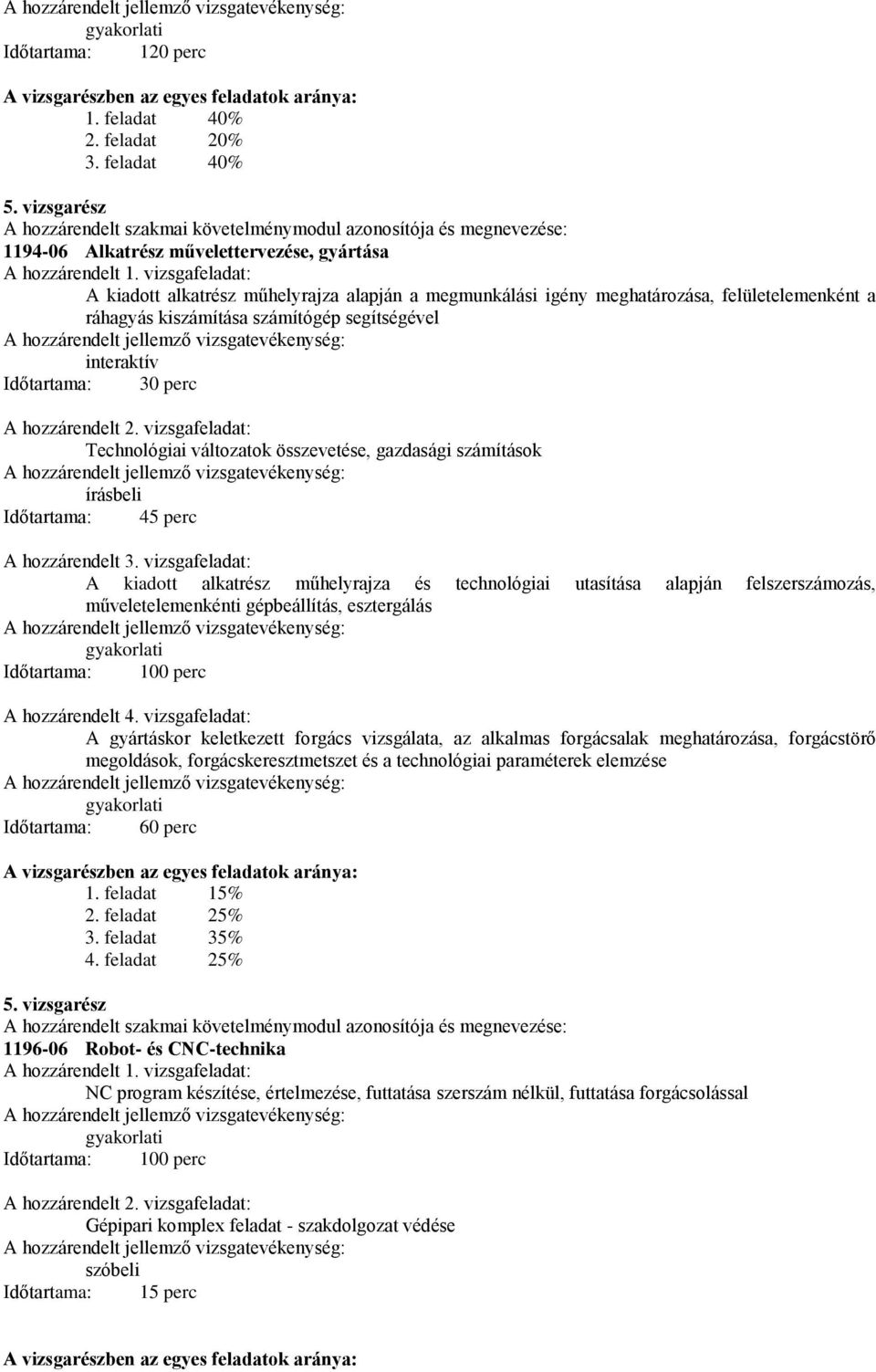 vizsgafeladat: A kiadott alkatrész műhelyrajza alapján a megmunkálási igény meghatározása, felületelemenként a ráhagyás kiszámítása számítógép segítségével interaktív Időtartama: 30 perc A