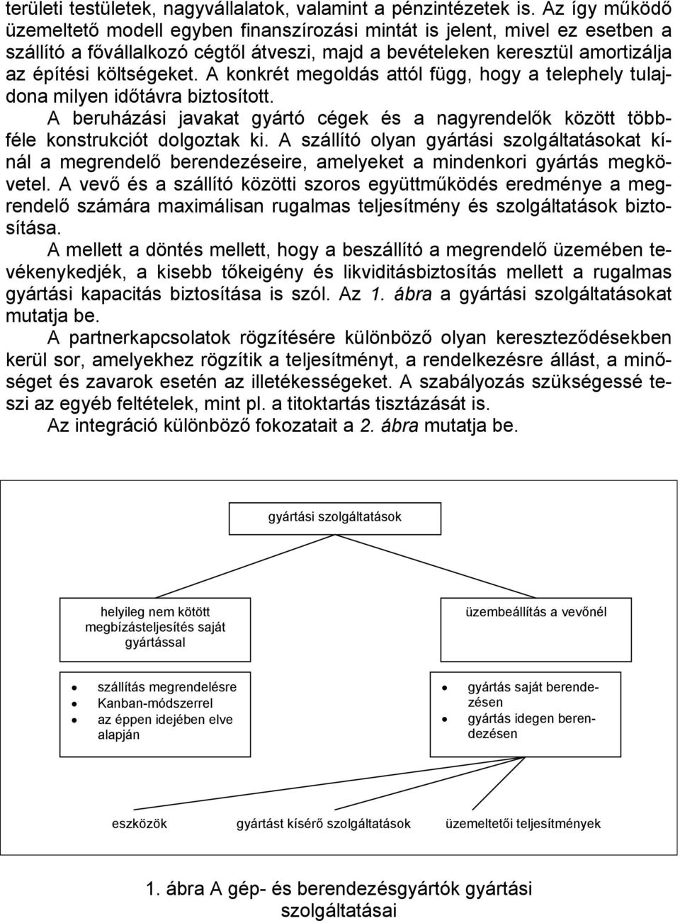 A konkrét megoldás attól függ, hogy a telephely tulajdona milyen időtávra biztosított. A beruházási javakat gyártó cégek és a nagyrendelők között többféle konstrukciót dolgoztak ki.