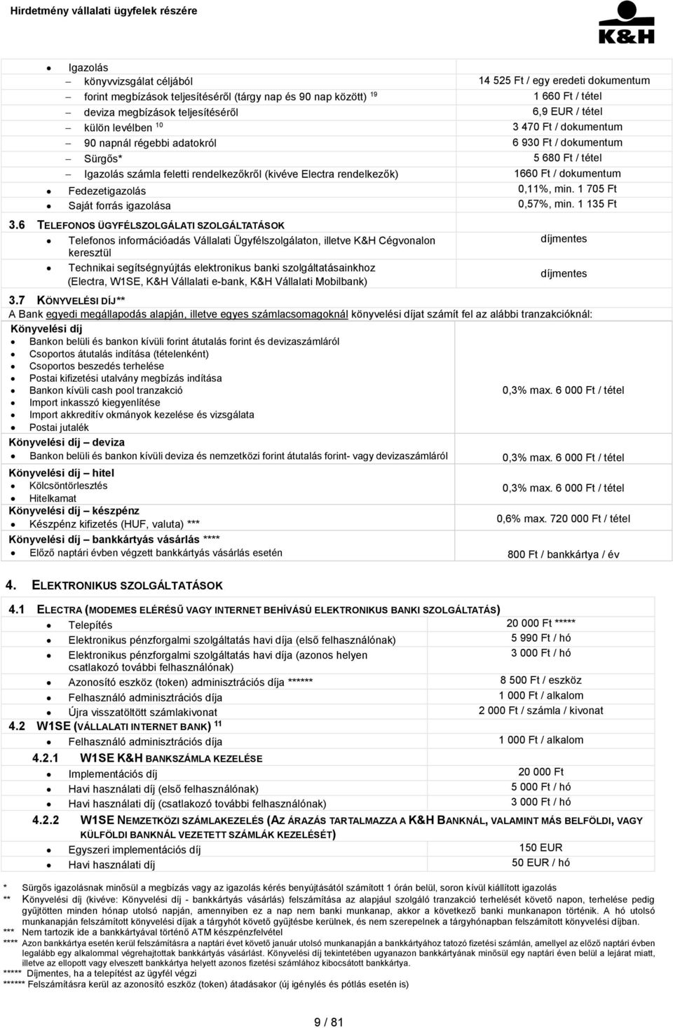 dokumentum Fedezetigazolás 0,11%, min. 1 705 Ft Saját forrás igazolása 0,57%, min. 1 135 Ft 3.