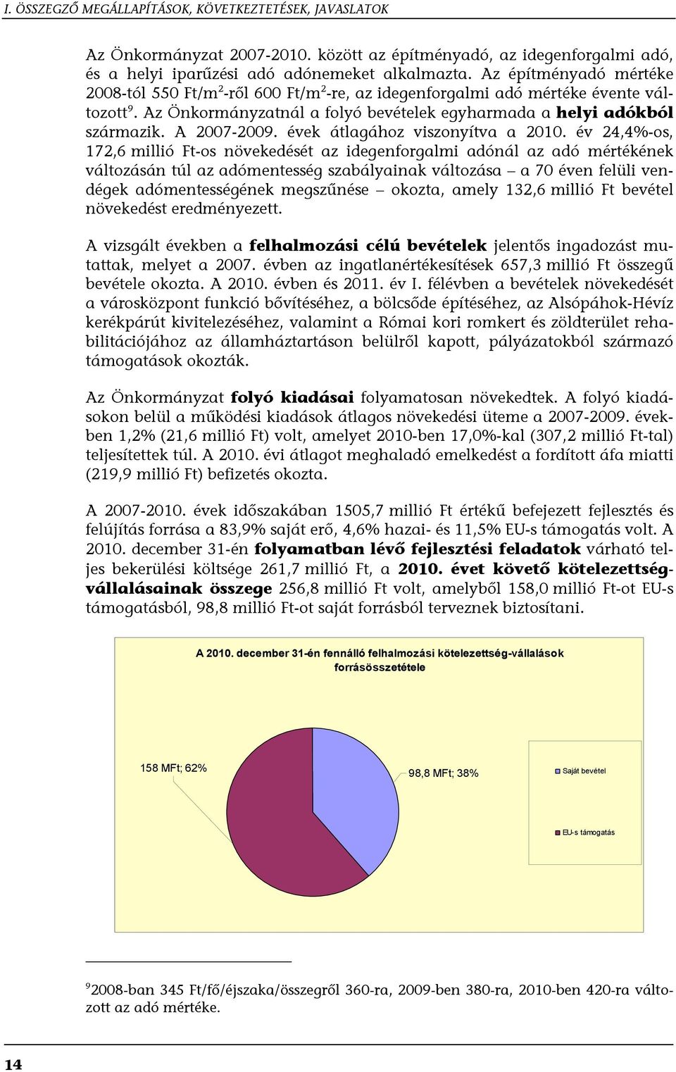 A 2007-2009. évek átlagához viszonyítva a 2010.