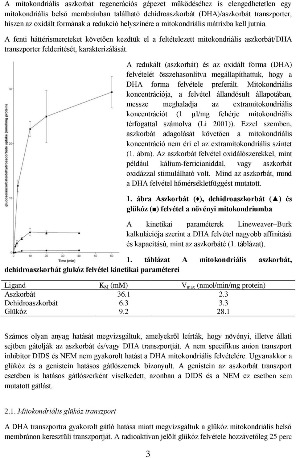 A redukált (aszkorbát) és az oxidált forma (DHA) felvételét összehasonlítva megállapíthattuk, hogy a DHA forma felvétele preferált.