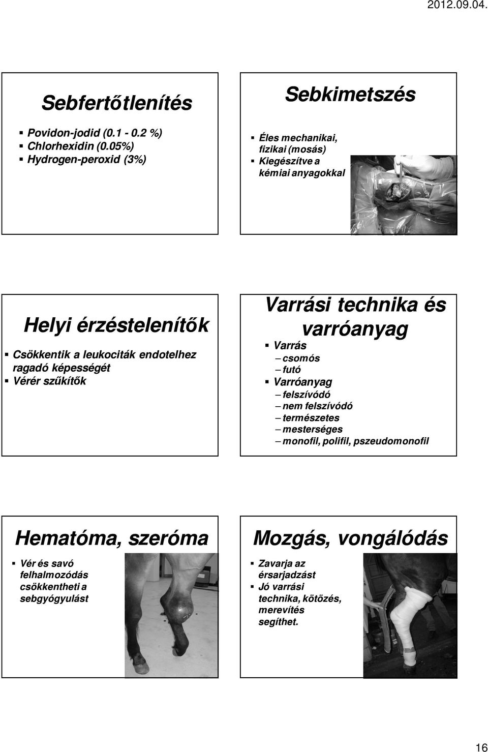 leukociták endotelhez ragadó képességét Vérér szűkítők Varrási technika és varróanyag Varrás csomós futó Varróanyag felszívódó nem felszívódó