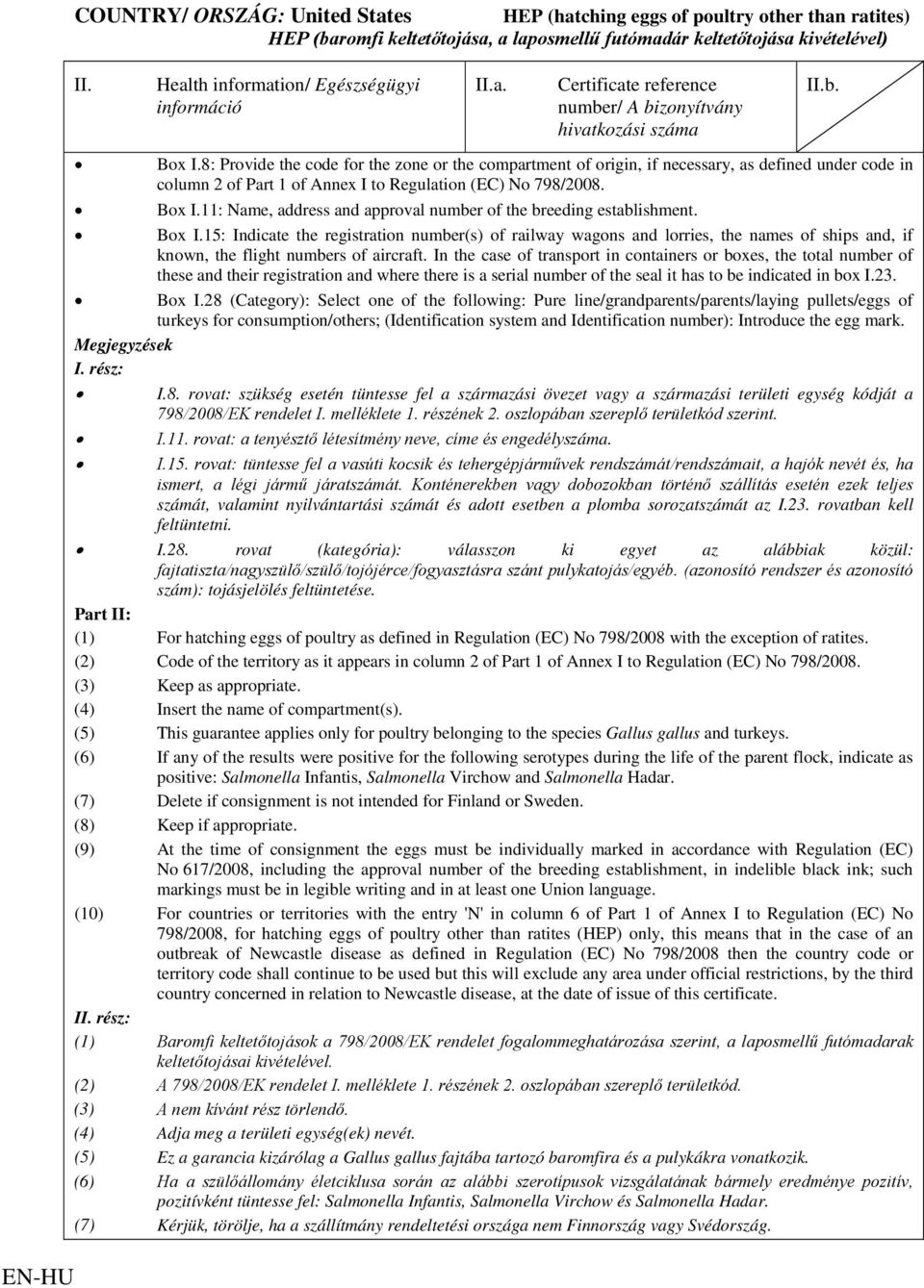 11: Name, address and approval number of the breeding establishment. Box I.